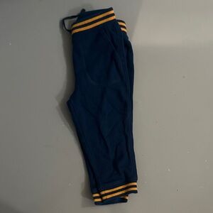 Janie and Jack Navy Joggers with Gold Stripes